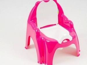 Горшок с крышкой розовый стул