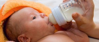 Feeding a baby with formula