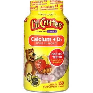 L'il Critters, Кальций и витамином D3, поддержка костей, натуральные фруктовые вкусы, 60 жевательных таблеток