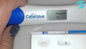 На экране теста можно при наличии беременности можно узнать срок в неделях