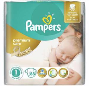 Pampers подгузники Premium Care 1 (2-5 кг) 88