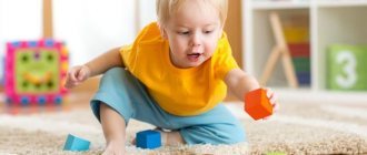 Ребенок играет в кубики