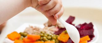 Recommended menu for a child per year