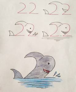 Учим детей рисовать акулу