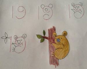 Учим детей рисовать коалу